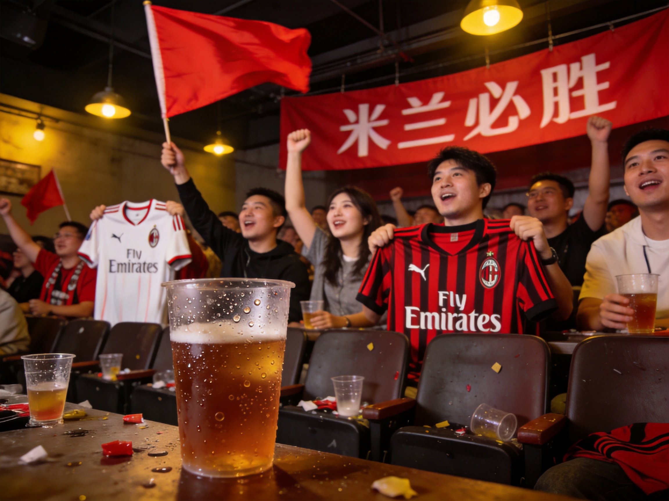北京米兰球迷大型线下观赛活动现场暴拍